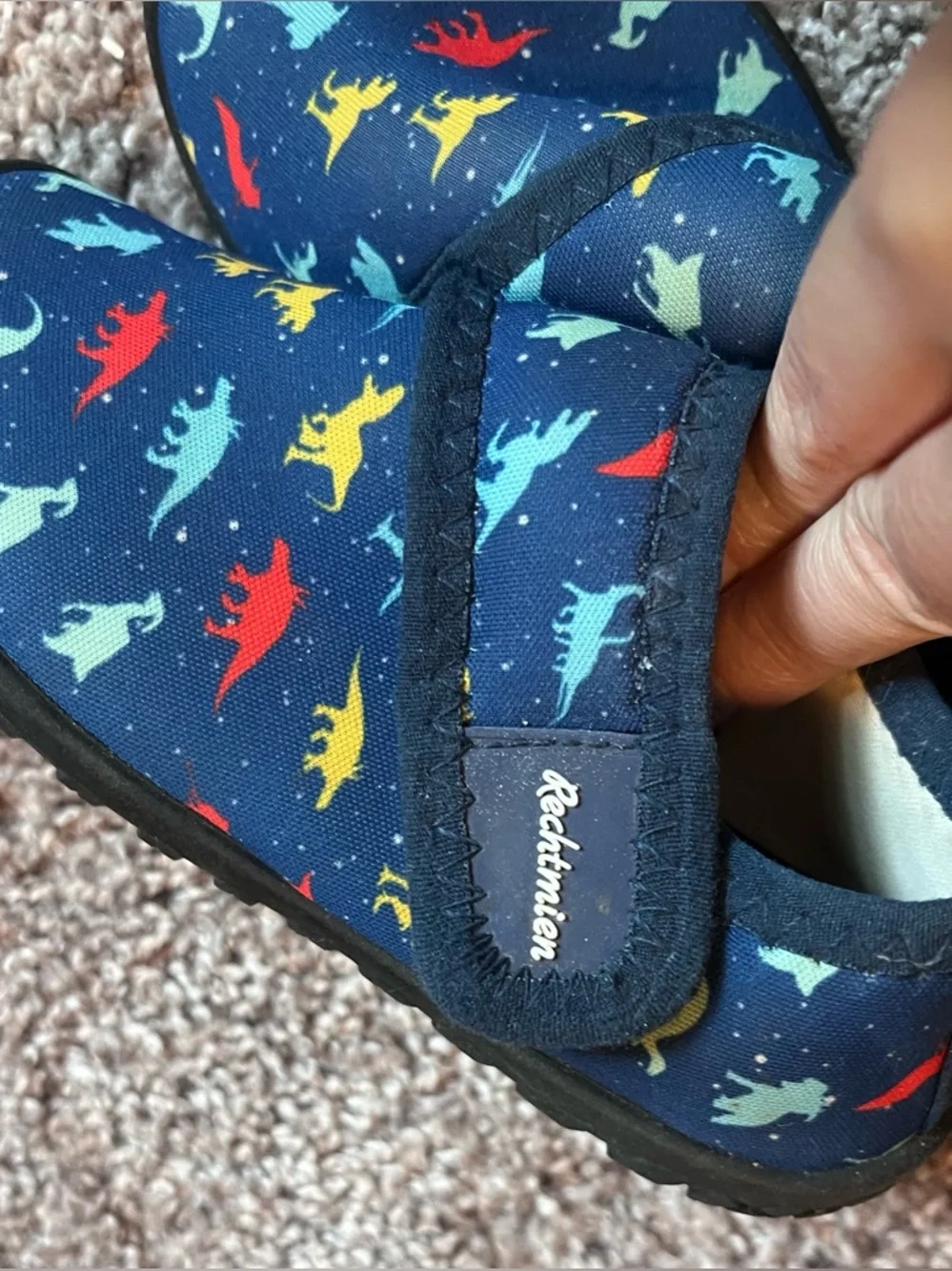 Toddler dino swim shoes